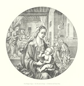 Fra Filippo Lippi, Het Leven van de Maagd, Collectie van het Pitti-paleis (gravure) door Italian School