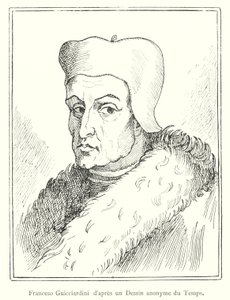 Francesco Guicciardini naar een anonieme tekening uit die tijd (gravure) door Italian School