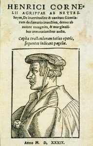 Frontispice van De Incertitudine et Vanitate Scientiarum Declamato Invectiva, door Heinrich Cornelius Agrippa, 1539