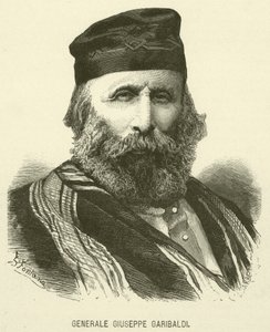 Generale Giuseppe Garibaldi (gravure) door Italian School