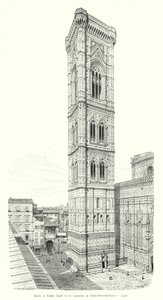 Giotto en Taddeo Gaddi, De Klokkentoren van Santa Maria del Fiore (gravure)