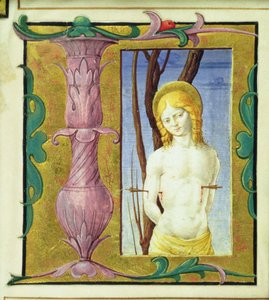 Geïllustreerde initiaal L met St. Sebastian