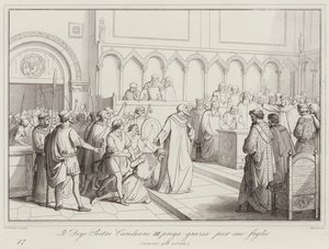 Il Doge Pietro Candiano III bidt om genade voor zijn zoon, 958