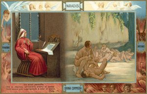 Illustratie voor De goddelijke komedie van Dante (kleurenlitho)