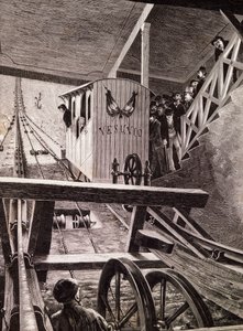 Inhuldiging van de kabelspoorweg op de Vesuvius, Napels