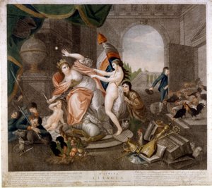 Italiaanse anti-Franse satirische publicatie over de invasie van 1796. Museo del Risorgimento. Milaan