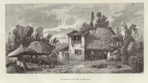 Italië - huisjes in de vallei van de Brenta rivier door Italian School