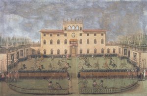 Toernooi bij de keizerlijke villa van Poggio a Caiano door Italian School