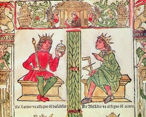 Koning Latinus en Koning Alexander, uit Het Boek van het Lot door Lorenzo Spirito Gualtieri