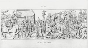 De Zuil van Trajanus (gravure) door Italian School