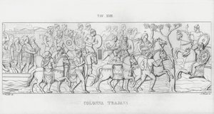 De Zuil van Trajanus (gravure) door Italian School