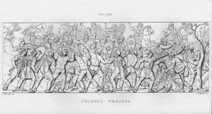 De Zuil van Trajanus (gravure) door Italian School