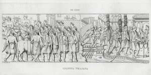 De Zuil van Trajanus (gravure) door Italian School