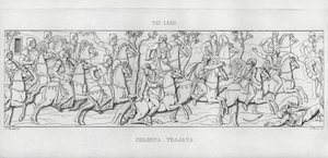 De Zuil van Trajanus (gravure) door Italian School