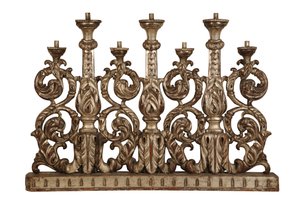 Grote zilver vergulde kandelaar, ca.1800 (zilver verguld) door Italian School
