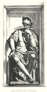 Laurent II, Hertog van Urbino, Michelangelo (gravure)
