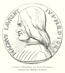 Laurent de Magnifieke, door Nicolo Fiorentino, Kabinet van Medailles van Parijs (gravure)