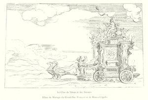 De wagen van Venus en de liefdes, feesten van het huwelijk van Groothertog Frans en Bianca Capello (gravure) door Italian School