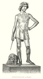 David van Verrocchio, in het Bargello (gravure) door Italian School
