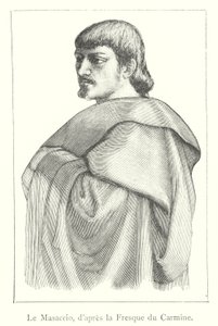 Masaccio, naar de fresco in de Carmine (gravure)