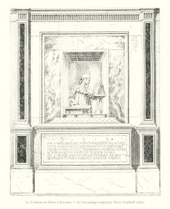 Het Graf van Dante in Ravenna, Het Sarcofaag gebeeldhouwd door Pietro Lombardi door Italian School