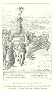 De triomf van de liefde, van Petrarca, Fac-simile van een gravure uit de 15e eeuw toegeschreven aan Nicoletto da Modena, naar het exemplaar van het British Museum (gravure)