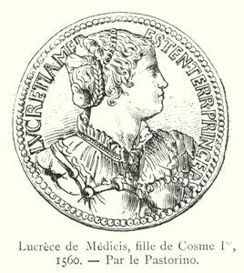 Lucrece de Medicis, dochter van Cosme I door Italian School