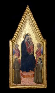 Madonna en Kind met St. Franciscus, St. Clara en twee engelen