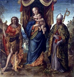 Madonna en kind met heiligen