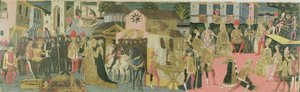 Huwelijksceremonie geschilderd op cassone paneel, Florentijnse School, c.1430