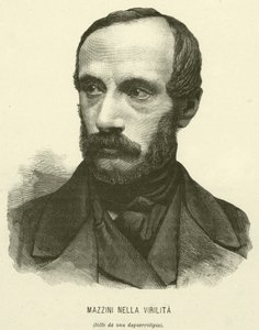 Mazzini Nella Virilita (gravure) door Italian School