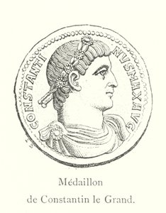 Medaillon van Constantijn de Grote (gravure) door Italian School