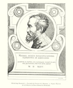 Michel-Ange Buonarotti, Fac-simile van het Portret van J Bonasone, Naar de Proef van de Collectie van Baron Edmond de Rothschild