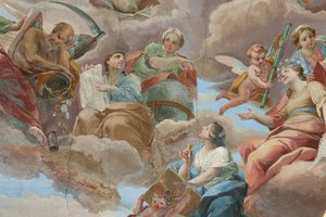 Milaan, Kerk van San Francesco da Paola, Fresco Hall Palazzo door Italian School