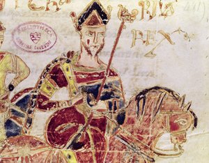 Ms 4 Lotharius I (ca. 795-855) op zijn paard door Italian School