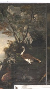Mythe van Orpheus: katten, hazen, vogels door Italian School