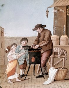 Napolitaanse kleine beroepen: de verkoper van kastanjes