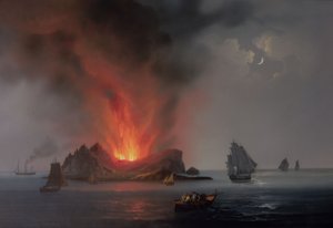 Nieuwe vulkaanuitbarsting uit de zee rond Sicilië in 1831