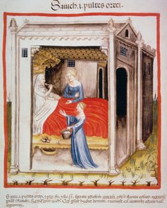 Nova 2644 fol.44v Proeven van gerstensoep, uit Tacuinum Sanitatis door Italian School