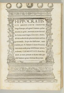 Octoginta volumina, het Hippocratische corpus vertaald van Grieks naar Latijn door Marcus Fabius Calvus (c.1440-1527), Rome: Franciscus Minutius Calvus door Italian School