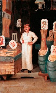 Oude ambacht: de winkel van de pastaverkoper