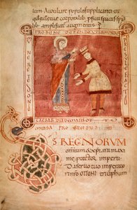 Otto I gekroond door de Maagd Maria, uit het Sacramentarium van Bisschop Warmondo