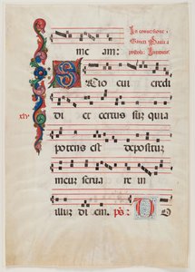 Pagina uit een missaal of koorboek, Noord-Italië, eerste helft van de 15e eeuw