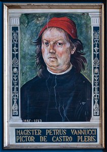 Schilderij dat Pietro di Cristoforo Vannucci, bekend als Perugino, portretteert
