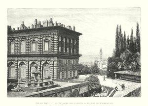 Pitti Paleis, Uitzicht vanaf de Tuinen, Façade van Ammanati door Italian School
