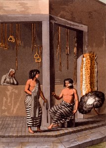 Pampas-indianen in een winkel genaamd Indiano, Calle de-los-Torres, Buenos Aires, ca. 1820-30