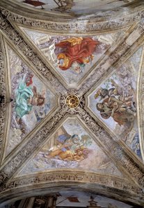 Patriarchen Adam, Abraham, Jacob en Noach. 14e eeuw, fresco