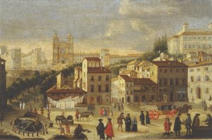 Piazza di Spagna en Trinita dei Monti door Italian School