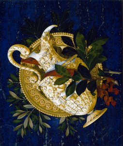 Kan en bladeren (marqueterie van ingelegd marmer) door Italian School