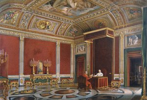 Pius IX in de Pauselijke Audiëntiezaal in het Quirinaal door Italian School